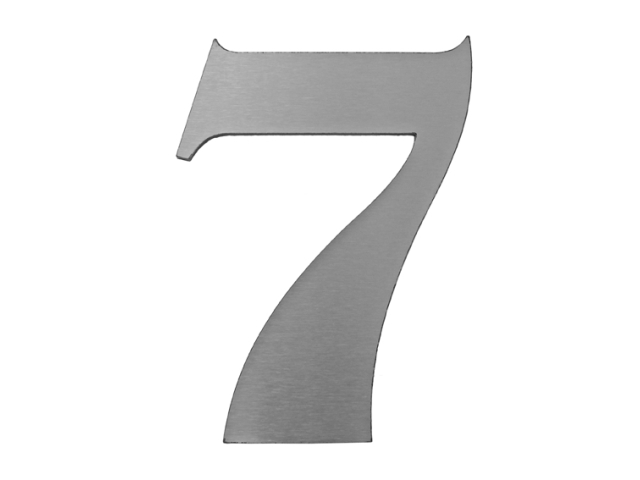 House number "7 "7" 185mm, hr.3mm, AISI 316